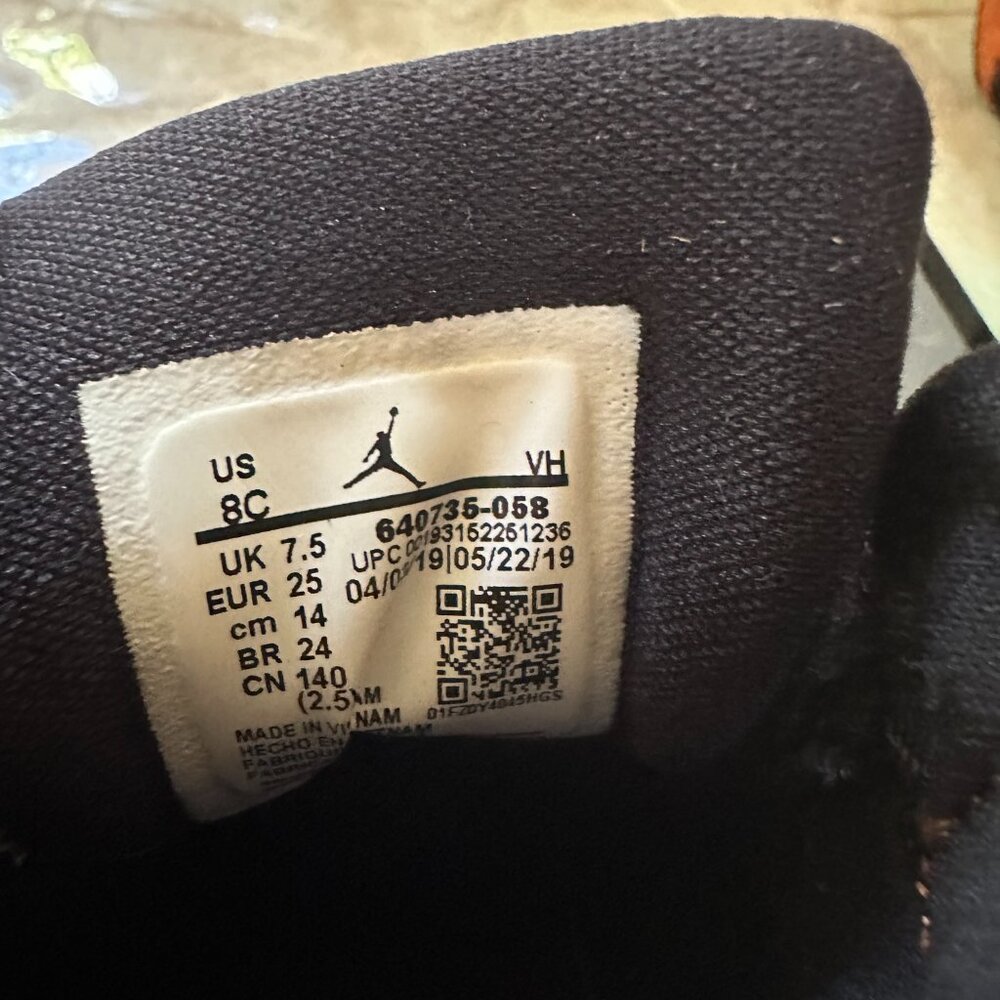 Nike Air Jordan 1 Mid TD Shattered Backboard Size 8C Orange Black 640735 058 - Picture 6 of 6